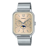 Casio General Analog Beige Dial Moon Phase Stainless Steel Men's Watch MTP-M305D-9AVDF