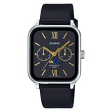 Casio General Analog Black Dial Moon Phase Black Leather Srap Men's Watch MTP-M305L-1A2VDF-P