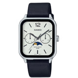 Casio General Moon-Phase Black Leather Strap Unisex Watch MTP-M305L-7AVDF-P