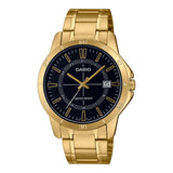 Casio General Black Dial Gold Stainless Steel Strap Unisex Watch MTP-V004G-1CVDF-P