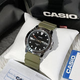 Casio General Green Silicone Strap Men Watch MTP-VD01-3EVUDF-P