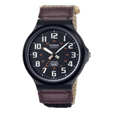 Casio Quartz Analog Brown Cloth Men's Watch MW-240B-5BVDF-P