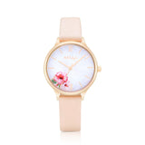 Natbyj Dazzle Light Pink Leather Strap Women Watch NAT0207