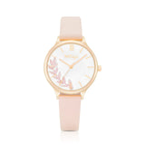 Natbyj Dream White Dial Pink Leather Strap Women Watch NAT0307