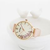 Natbyj Dream White Dial Pink Leather Strap Women Watch NAT0307