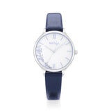 Natbyj Dream White Dial Black Leather Strap Women Watch NAT0308