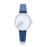 Natbyj Serendipity White Dial Deep Blue Leather Strap Women Watch NAT0502