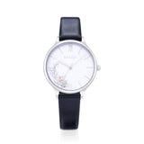 Natbyj First Love Black Leather Strap Women Watch NAT0601