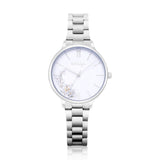 Natbyj First Love White Dial Silver Stainless Steel Strap Women Watch NAT0601M