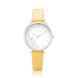 Natbyj First Love White Dial Yellow Leather Strap Women Watch NAT0603