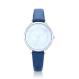 Natbyj Unity White Dial Blue Leather Strap Women Watch NAT0802