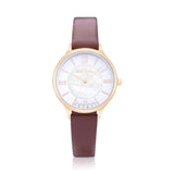 Natbyj Stargaze White Dial Brown Leather Strap Women Watch NAT0905