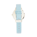 Natbyj Blossom White Dial Blue Leather Strap Women Watch NAT1003