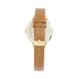 Natbyj Blossom White Dial Dark Brown Leather Strap Women Watch NAT1005