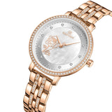 Naviforce Silver Dial Rose Gold Stainless Steel Strap Women Watch NF5017 RG/W