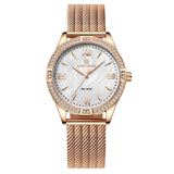 Naviforce Silver Dial Rose Gold Milanese Strap Women Watch NF5028 RG/W