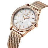 Naviforce Silver Dial Rose Gold Milanese Strap Women Watch NF5028 RG/W