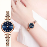 Naviforce Blue Dial Rose Gold Stainless Steel Strap Women Watch NF5034 RG/BE