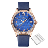 Naviforce Blue Dial Leather Strap Women Watch NF5038 RG/D.BE