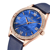 Naviforce Blue Dial Leather Strap Women Watch NF5038 RG/D.BE