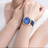 Naviforce Blue Dial Leather Strap Women Watch NF5038 RG/D.BE