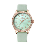 Naviforce Green Dial Leather Strap Women Watch NF5038 RG/GN