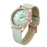 Naviforce Green Dial Leather Strap Women Watch NF5038 RG/GN