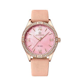 Naviforce Pink Dial Leather Strap Women Watch NF5038 RG/R