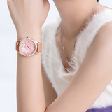 Naviforce Pink Dial Leather Strap Women Watch NF5038 RG/R