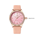 Naviforce Pink Dial Leather Strap Women Watch NF5038 RG/R