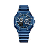 Naviforce Digital-Analogue Blue Stainless Strap Men Watch NF9216S BE/BE