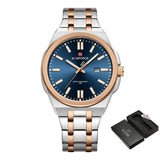 Naviforce Blue Dial Two-Tone Stainless Steel Strap Men Watch NF9226 S/BE/RG