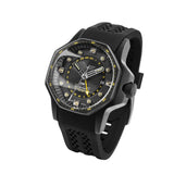 Vostok Europe GMT Black Dial Yellow & Black Silicone Strap Men Watch NH34-640C703-SS