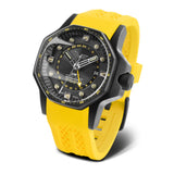 Vostok Europe GMT Black Dial Yellow & Black Silicone Strap Men Watch NH34-640C703-SS