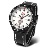 Vostok Europe White Dial Black Leather Strap Men Watch NH35-320C680-L