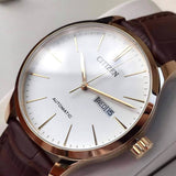 Citizen Mechanical Brown Leather Strap Men Watch NH8353-18A