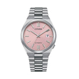 Citizen Mechanical Pink Dial Silver Stainless Steel Strap Men Watch NJ0158-89X