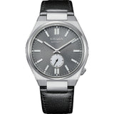 Citizen Mechanical Black Leather Strap Men Watch NK5010-01H