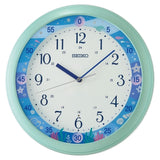 Seiko Clock Round Wall White Dial With Blue Lining in Dial QHA010M