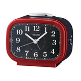 Seiko Clock Black Dial With Red & Black Resin Case QHK060Q