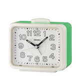 Seiko Alarm Clock White Dial Green Case QHK061W