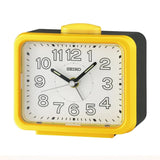 Seiko Alarm Clock White Dial Yellow Case QHK061Y