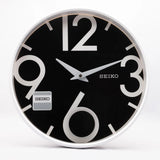 Seiko Clock Black Dial Round Clock QXC239W