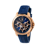 Maserati Successo Chronograph Blue Silicone Strap Men Watch R8871621034