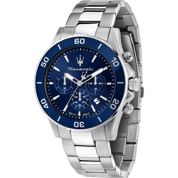 Maserati Competizione Blue Dial Silver Stainless Steel Strap Men Watch R8873600002