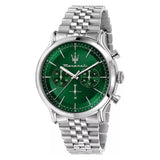 Maserati Classic Green Dial Silver Stainless Steel Strap Men Watch R8873618033