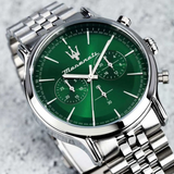 Maserati Classic Green Dial Silver Stainless Steel Strap Men Watch R8873618033