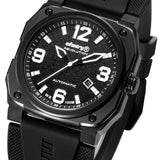 Infantry Revolution Series The Autopilot Black Silicone Strap Men Watch REVO-AUTO-03-V2