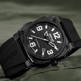 Infantry Revolution Series The Autopilot Black Silicone Strap Men Watch REVO-AUTO-03-V2