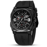 Infantry Revolution Series The Chrono Black Silicone Strap Men Watch REVO-CHR-01-V3